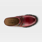 L'Artiste Chemistry shoes in Dark Red Multi, top view