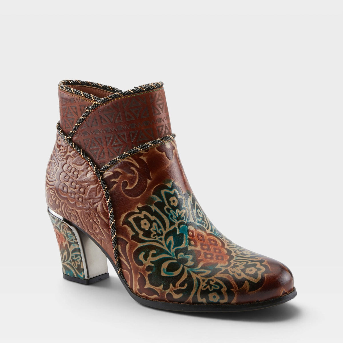 L'Artiste CHERISH BOOTS in BROWN MULTI, front view