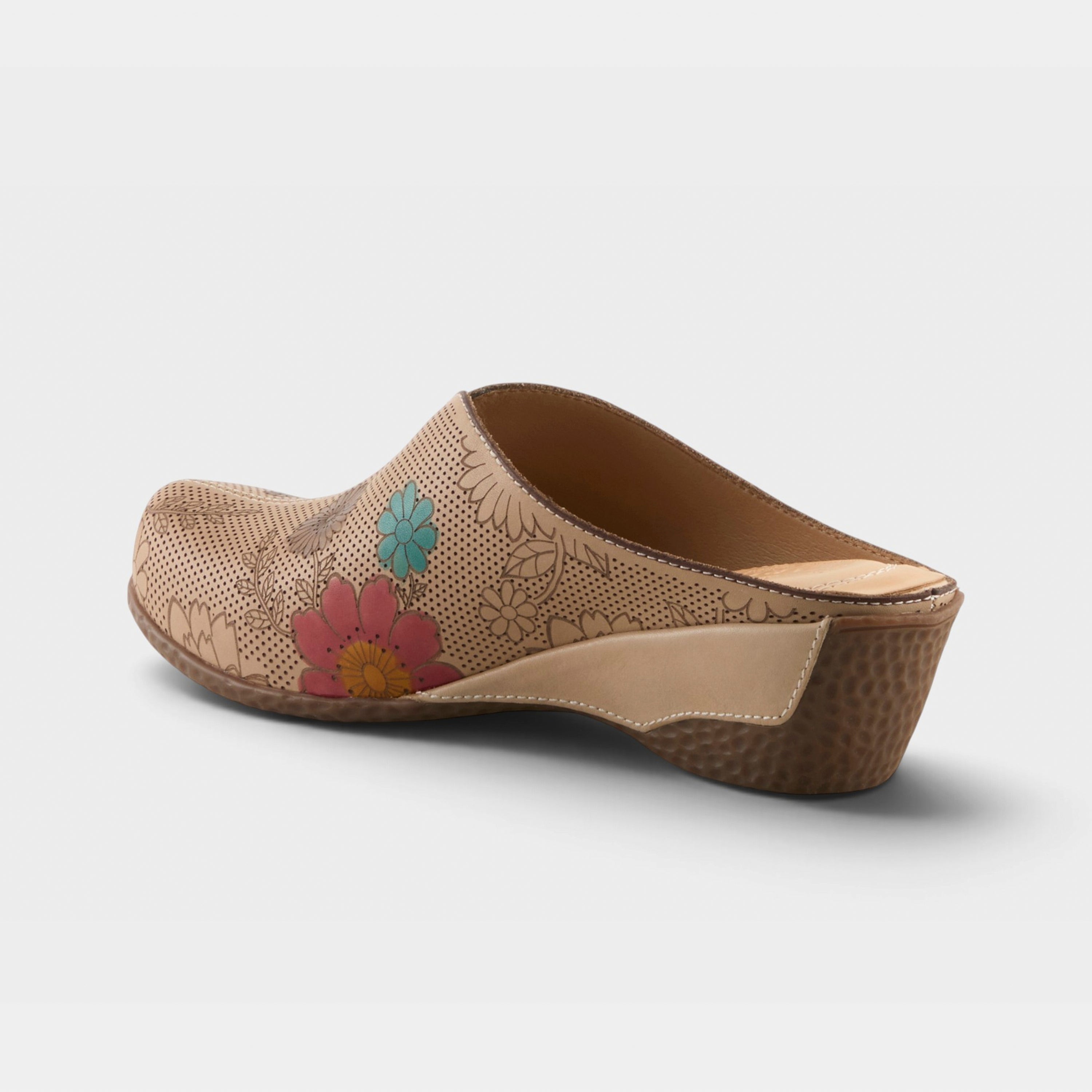 L'Artiste Chienti clogs in Beige Multi, alternate angle view