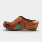 L'Artiste Chienti clogs in Camel Multi, side view