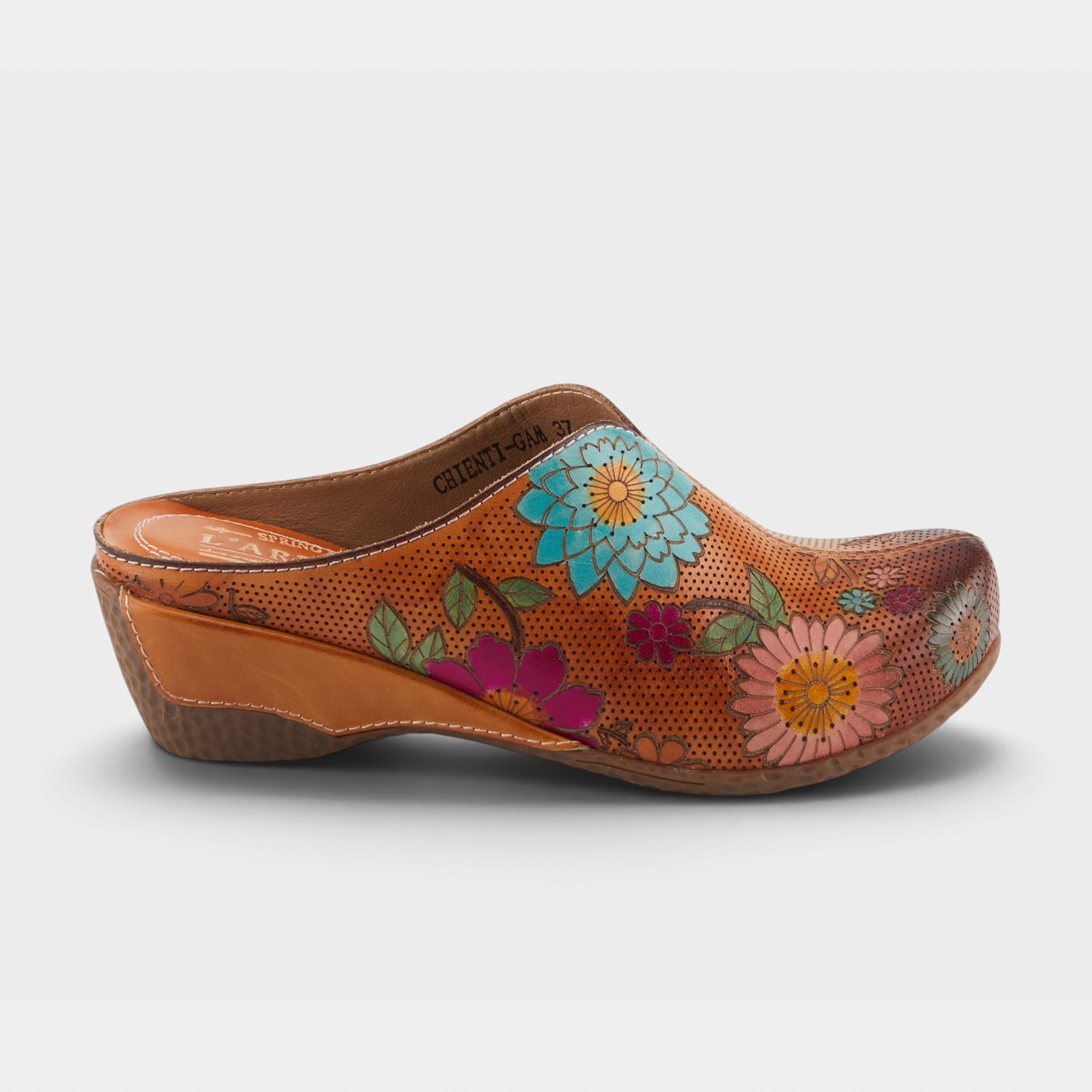 L'Artiste Chienti clogs in Camel Multi, hero view