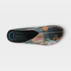 L'Artiste Chienti clogs in Navy Multi, top view