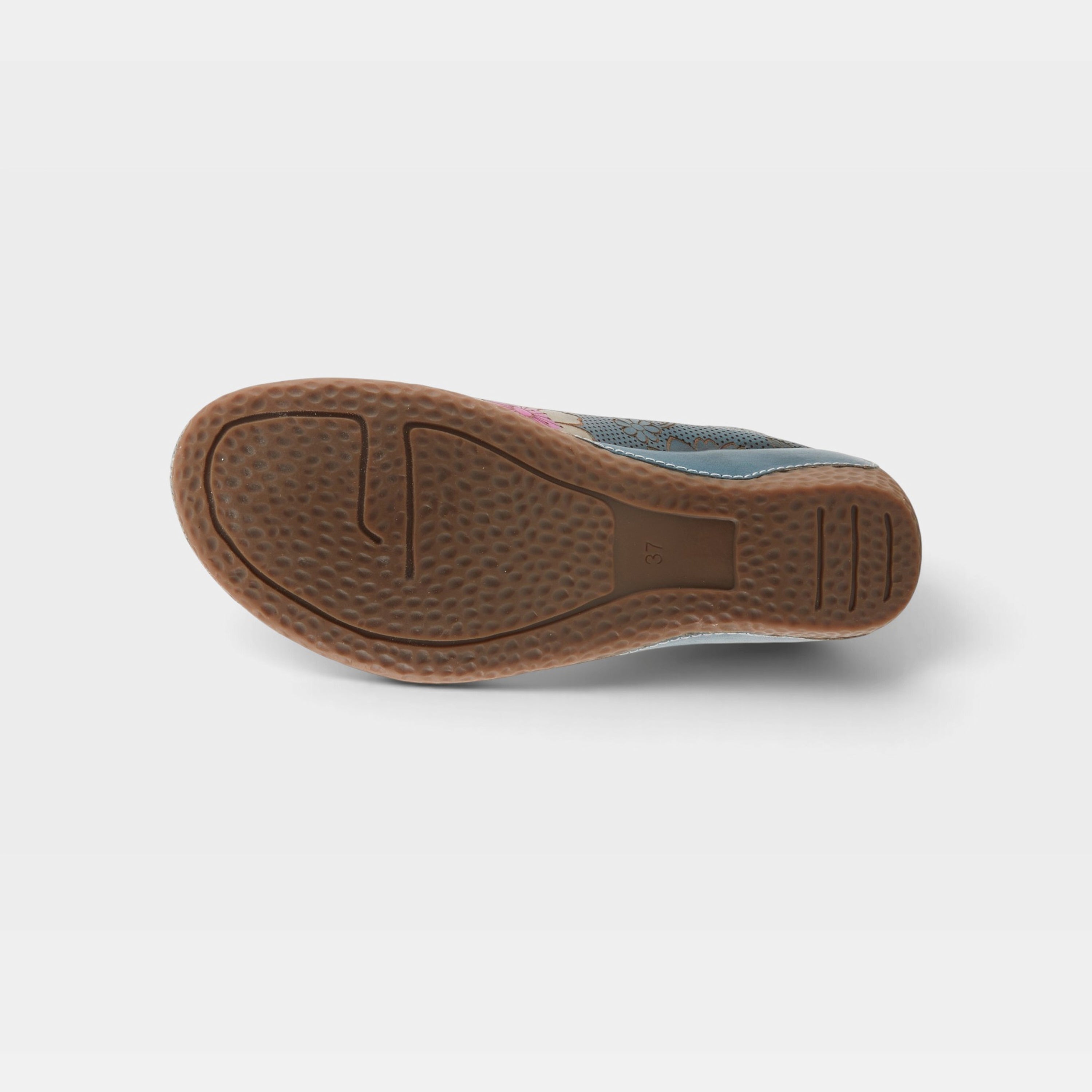 L'Artiste Chienti clogs in Navy Multi, outsole view