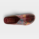 L'Artiste Chienti clogs in Red Multi, top view