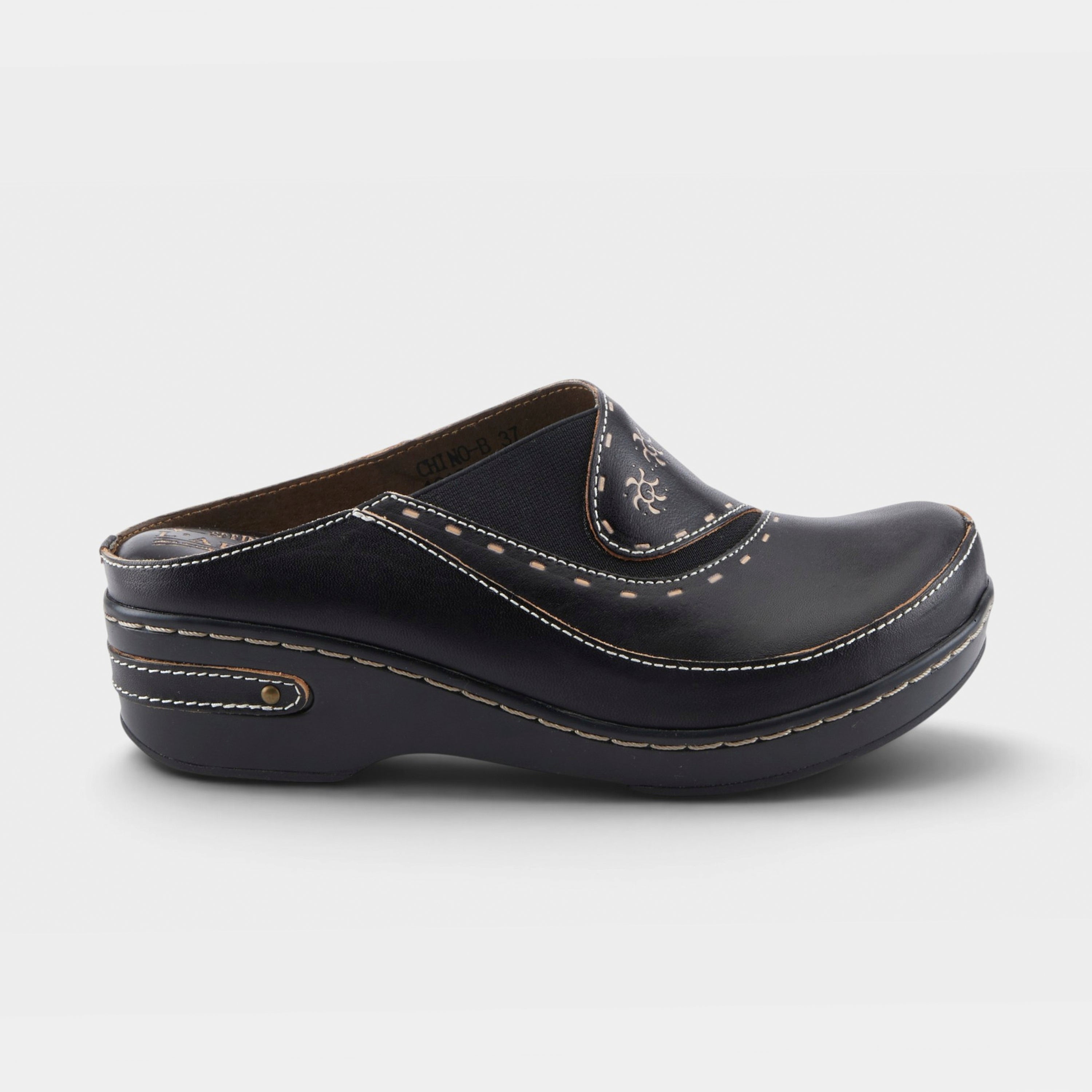 L'Artiste Chino clogs in Black, hero view