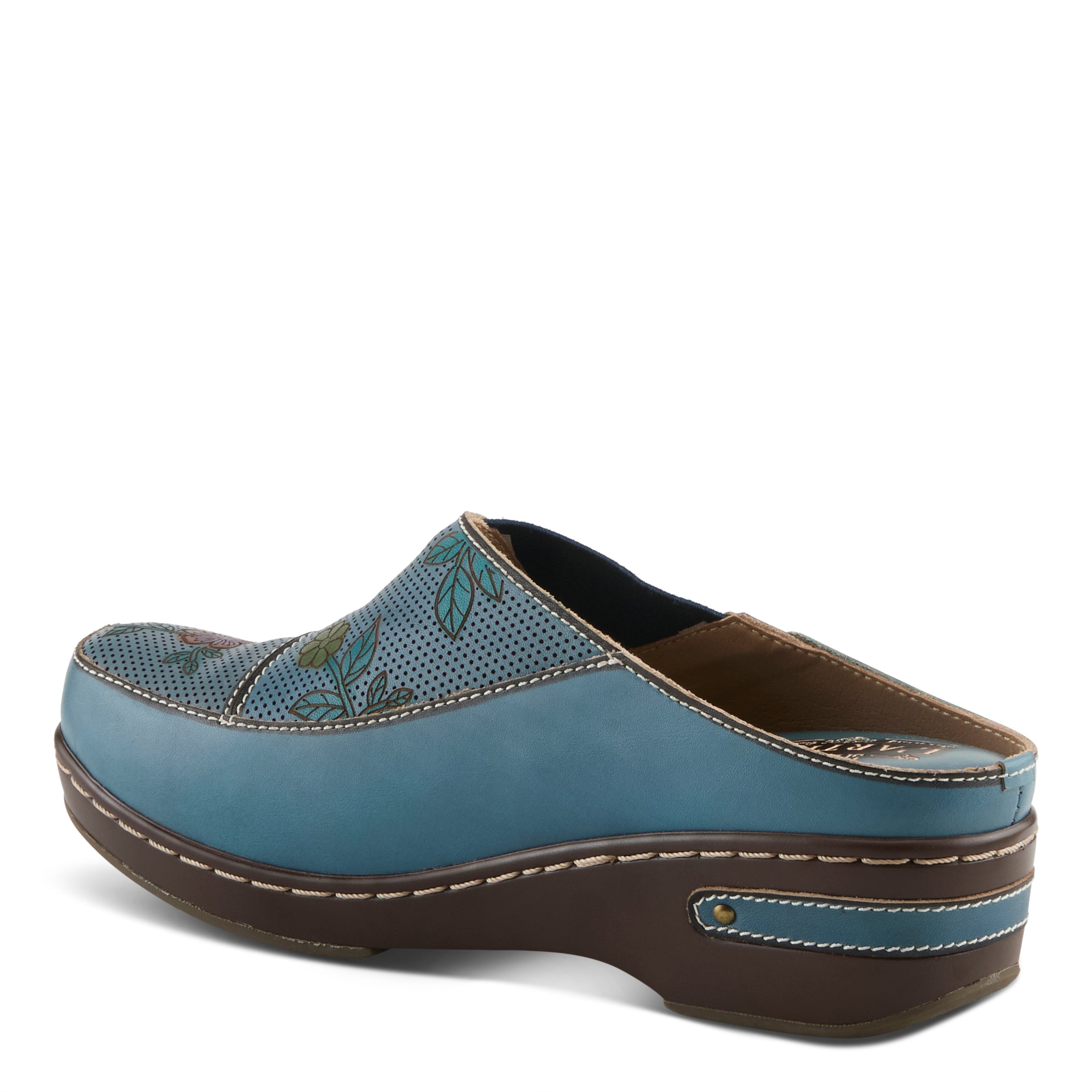Womens L'Artiste Chino Flower Leather Clogs – Spring Step Shoes