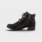 L'Artiste Chrissy booties in Navy Multi, side view