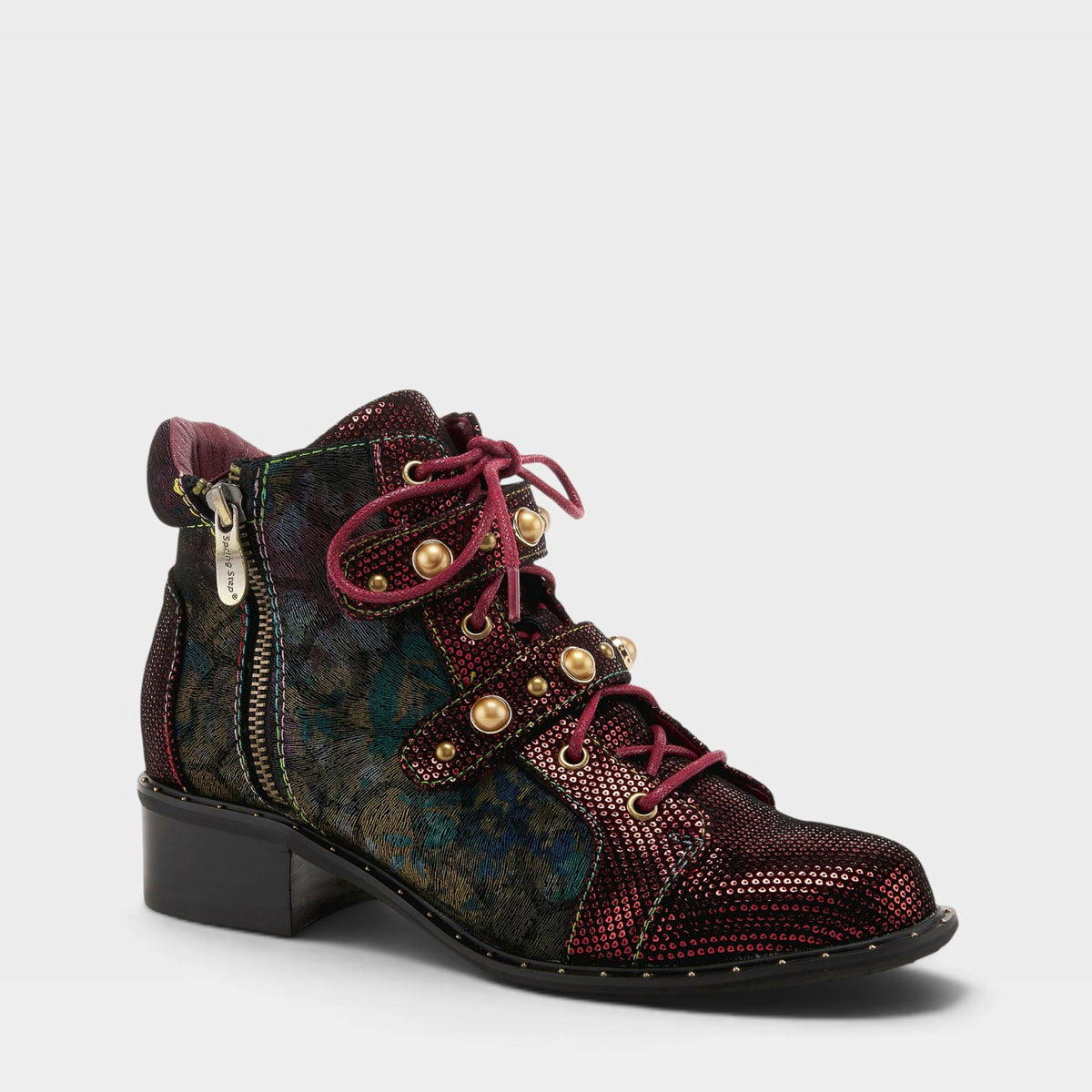 L'Artiste CHRISSY BOOTIES in RED MULTI, front view
