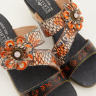 L'Artiste L'ARTISTE CLASSICAL SLIDE SANDALS sandal in red multi with handcrafted leather design