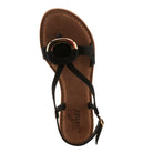 Azura Classylady women's sandal in black suede with suede upper and buckle detail