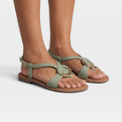 Azura Classylady Mint Green Suede Sandal