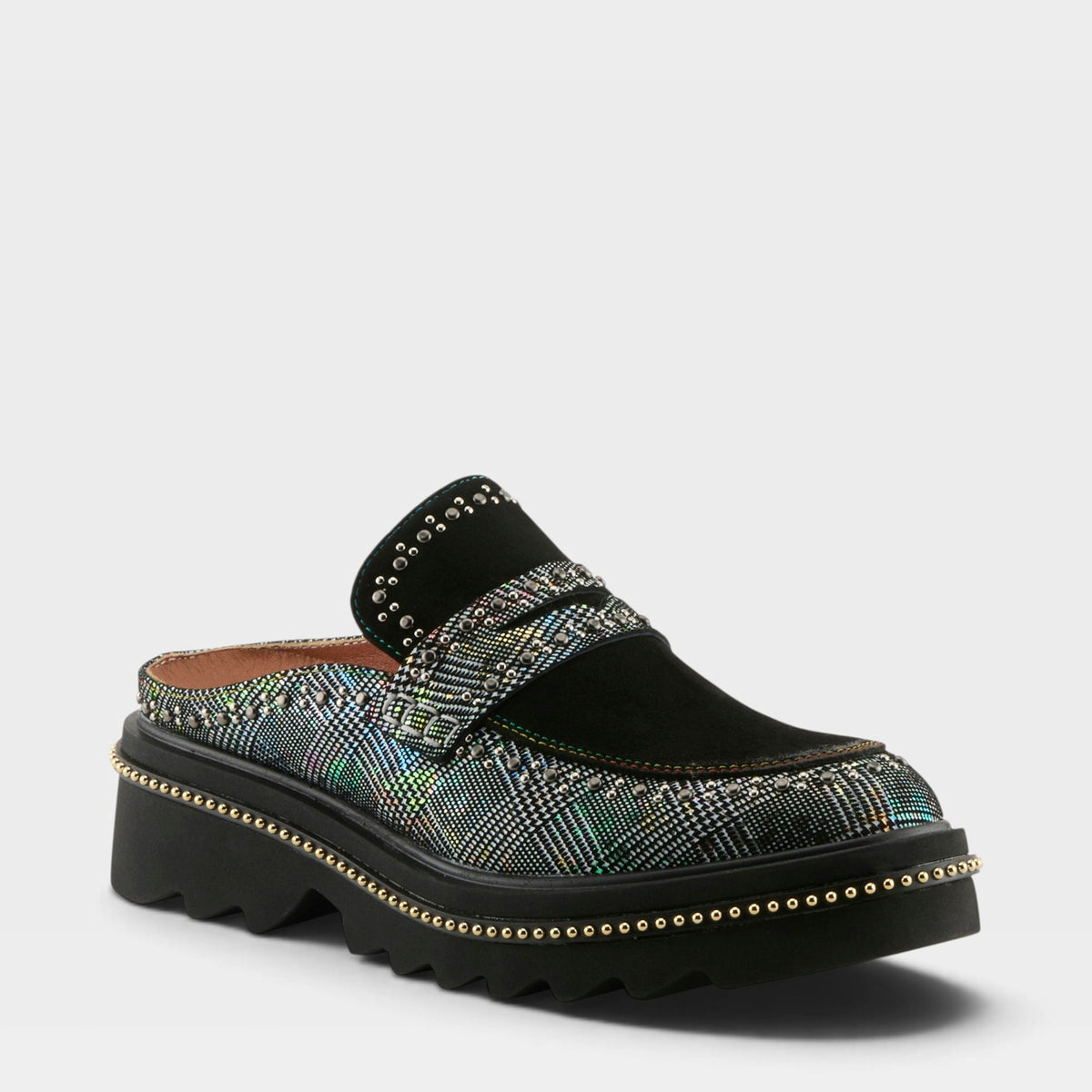 L'Artiste CLOGONA SHOES in BLACK MULTI, front view