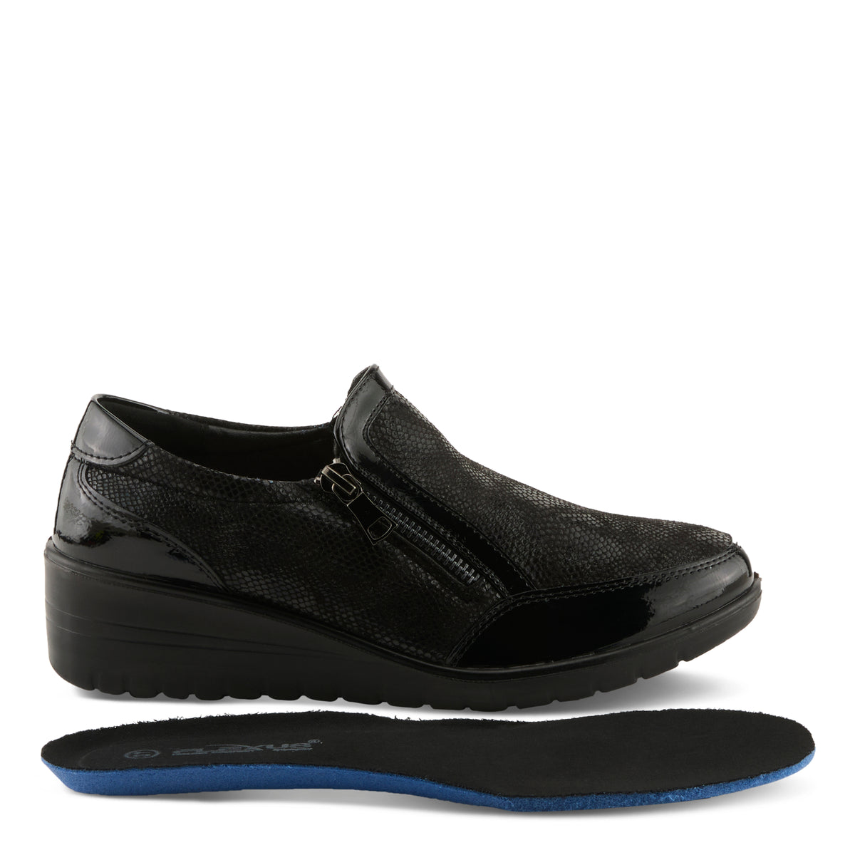 Flexus FLEXUS CONCHA SLIP-ON SHOES comfort shoe in black with flexible sole