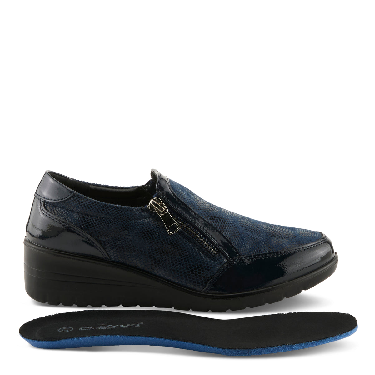 Flexus FLEXUS CONCHA SLIP-ON SHOES comfort shoe in navy with flexible sole