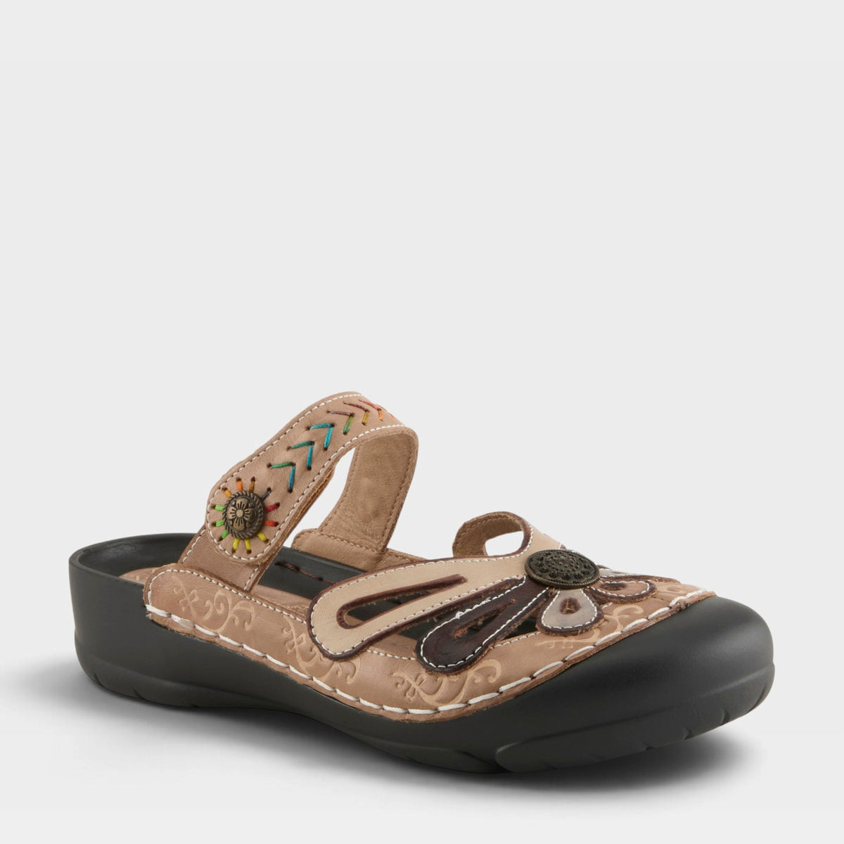 L'Artiste COPA CLOG in BEIGE MULTI, front view