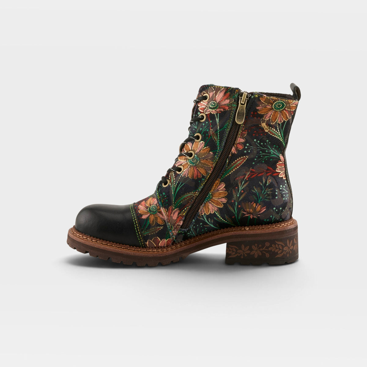 L'Artiste Cordea boots in Black Multi, side view