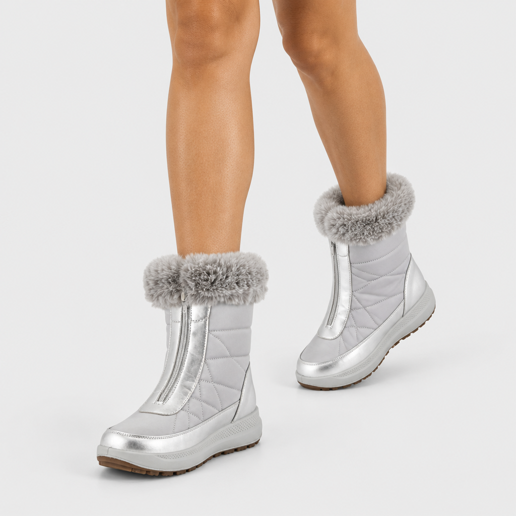 Flexus Corinia Silver Boot - on-foot view
