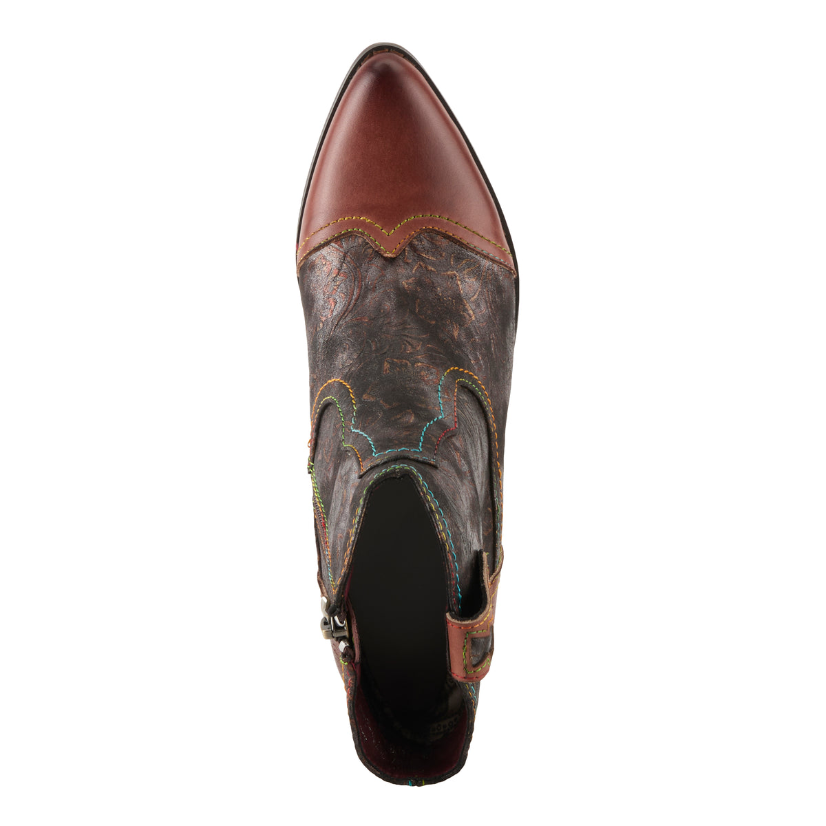 L'Artiste L'ARTISTE COUNTRYPOP-ROSE BOOTS boot in navy multi with handcrafted leather design