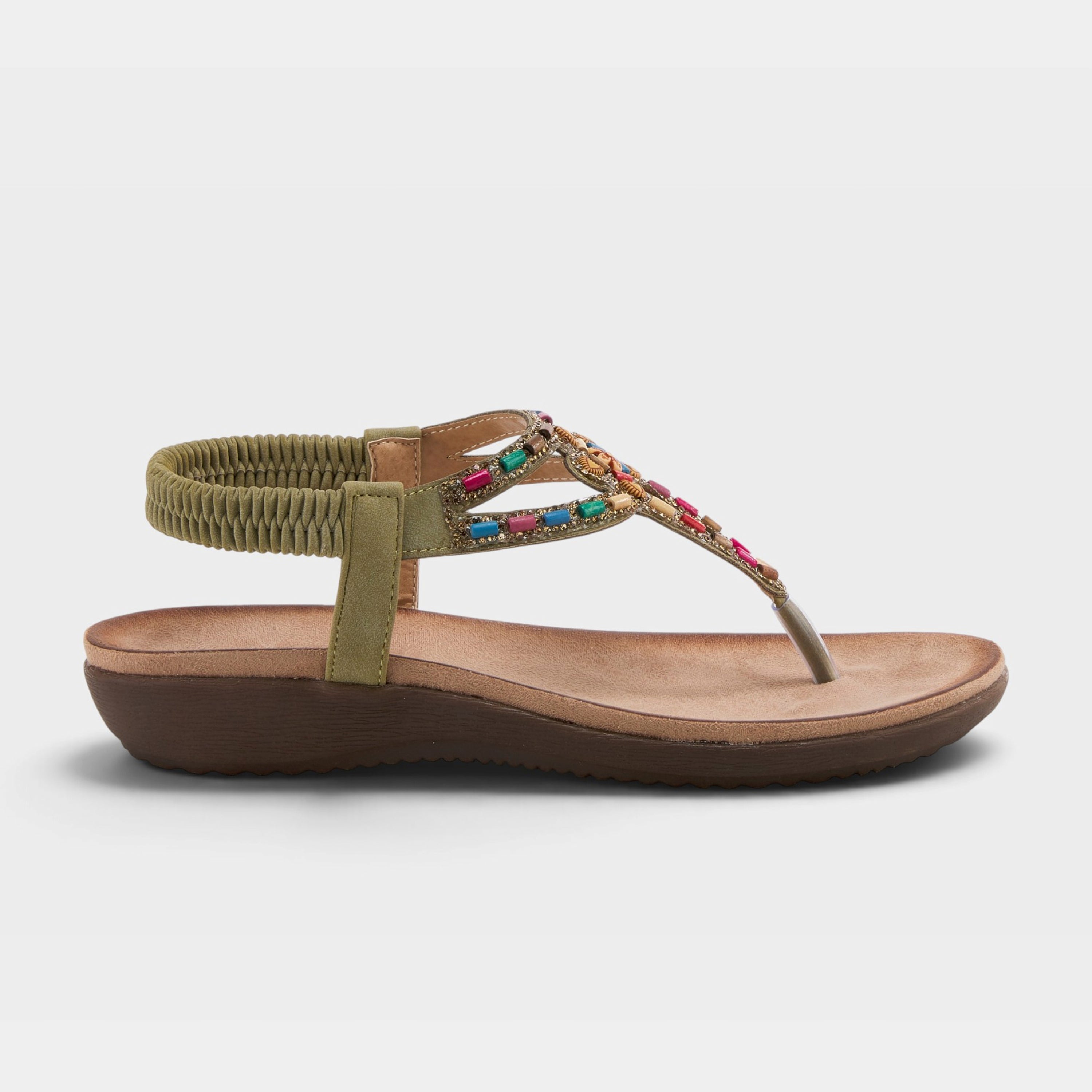 Patrizia Crema Olive Green Sandal