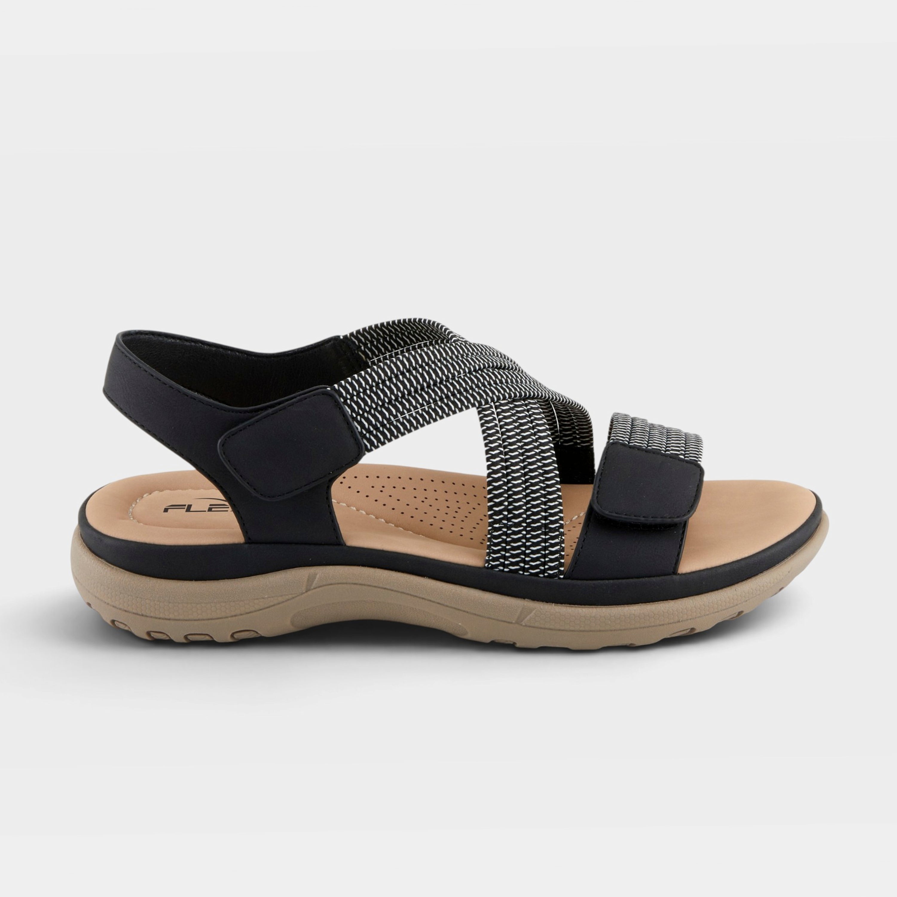 Flexus Crossbeam Black Sandal