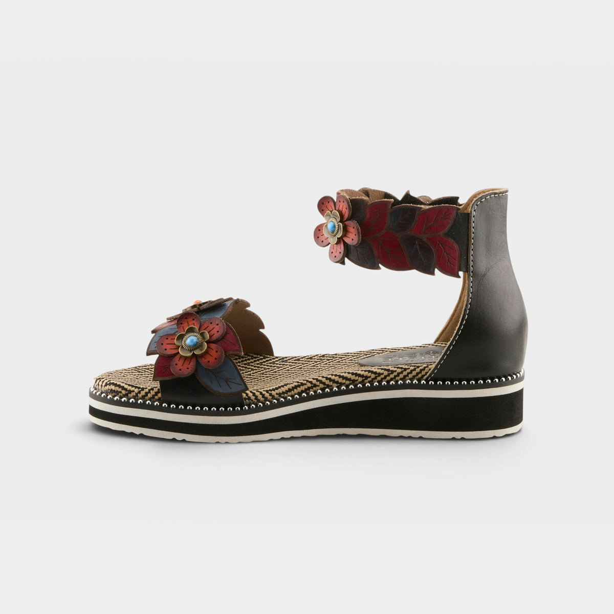 L'Artiste Cruzer sandals in Black Multi, side view