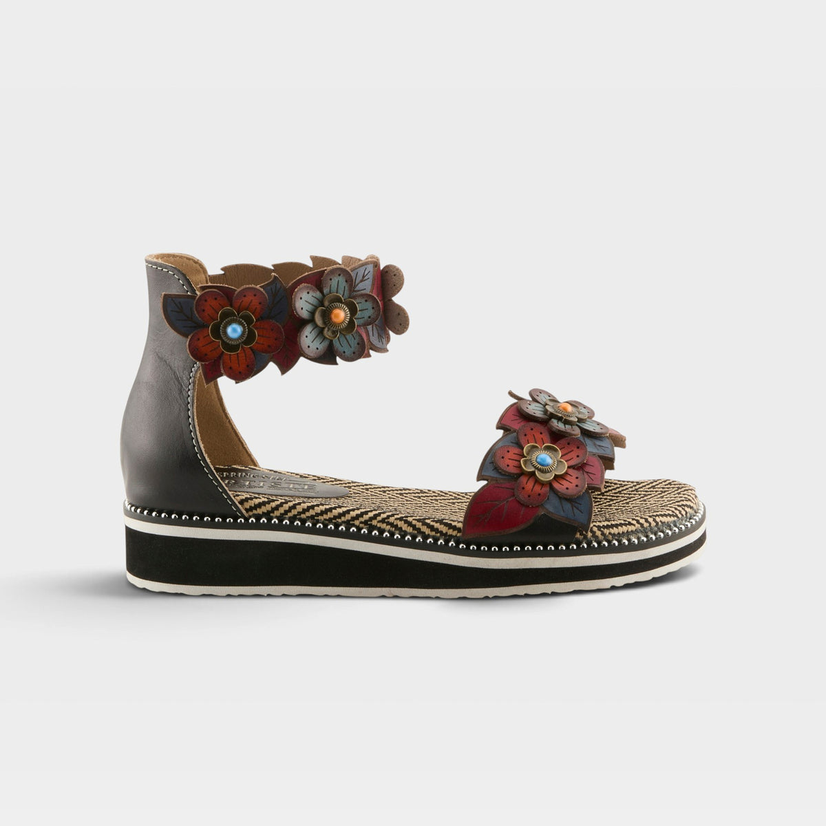 L'Artiste Cruzer sandals in Black Multi, hero view