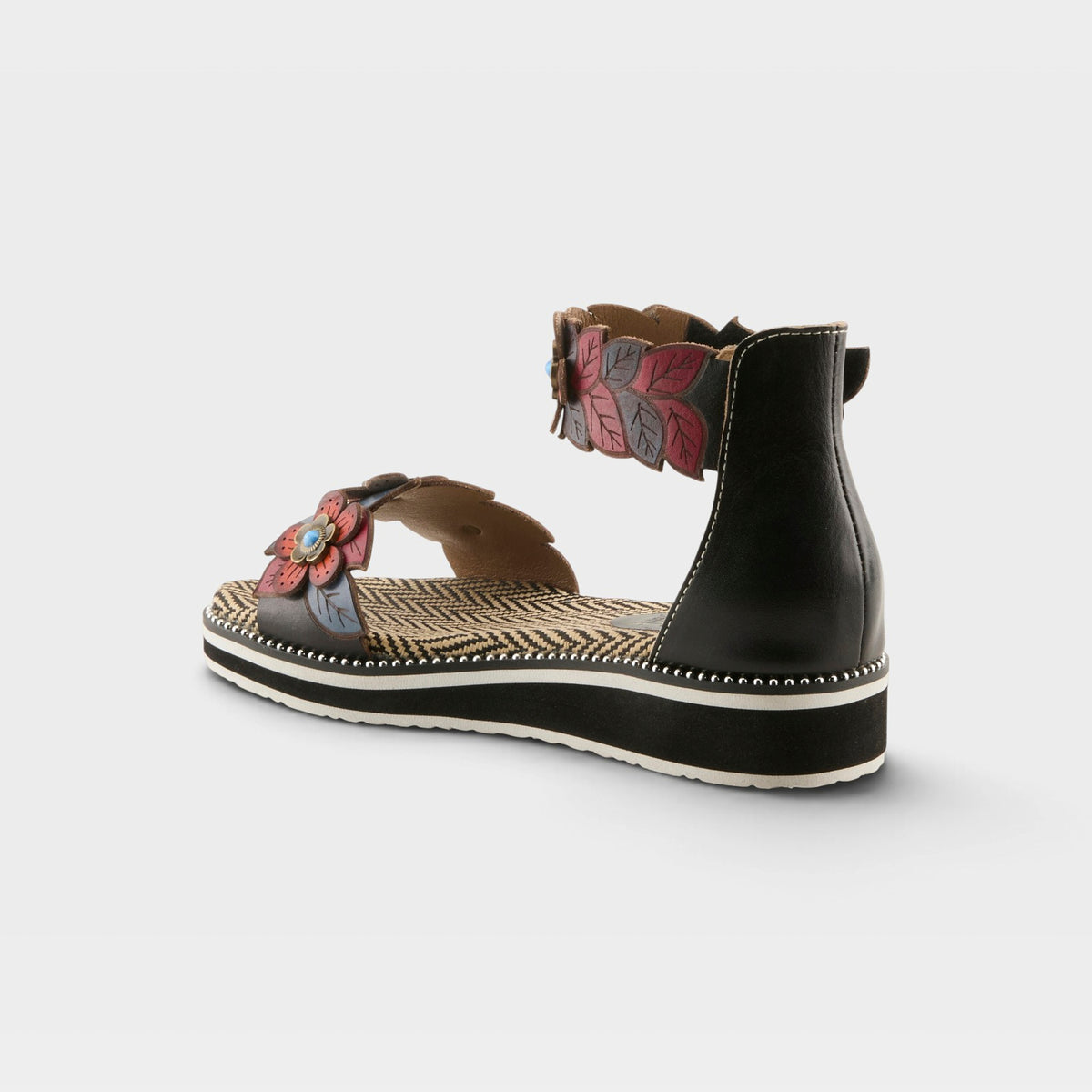 L'Artiste Cruzer sandals in Black Multi, alternate angle view