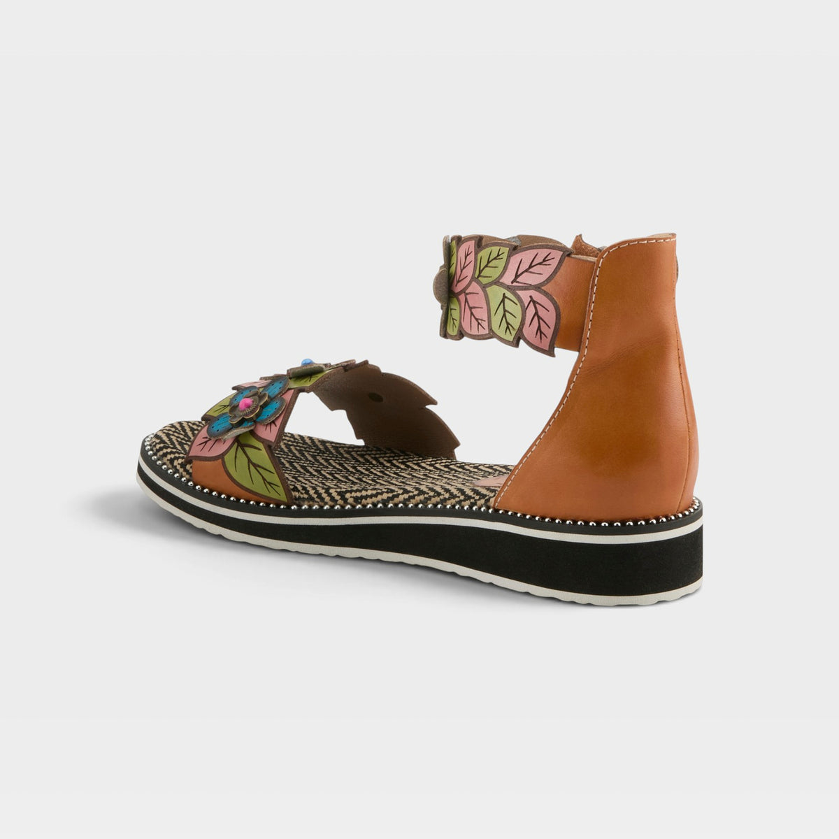 L'Artiste Cruzer sandals in Camel Multi, alternate angle view