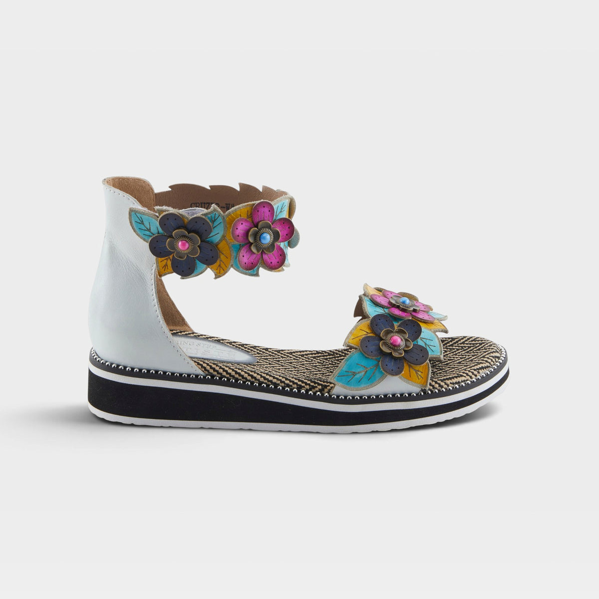 L'Artiste Cruzer sandals in White Multi, hero view