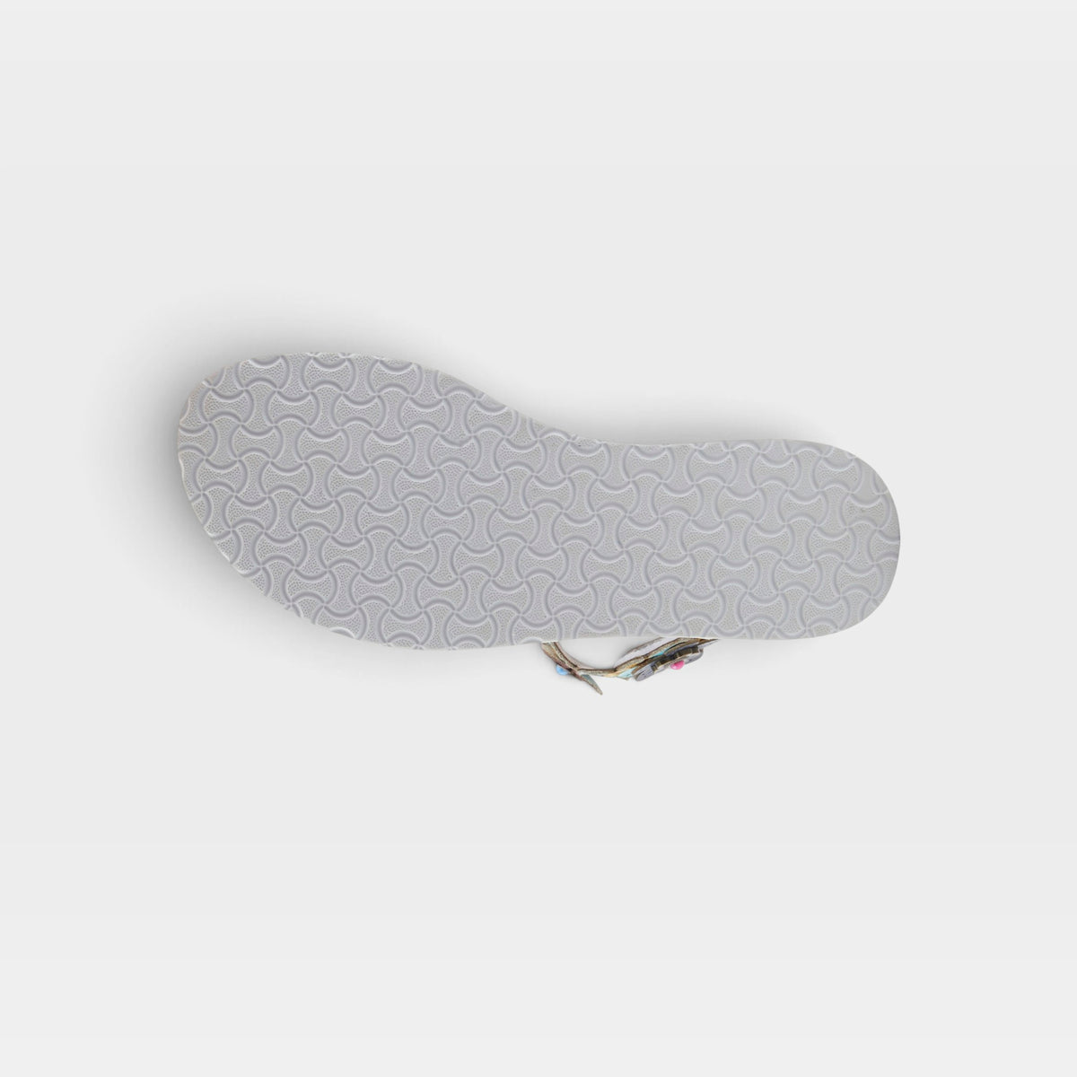 L'Artiste Cruzer sandals in White Multi, outsole view