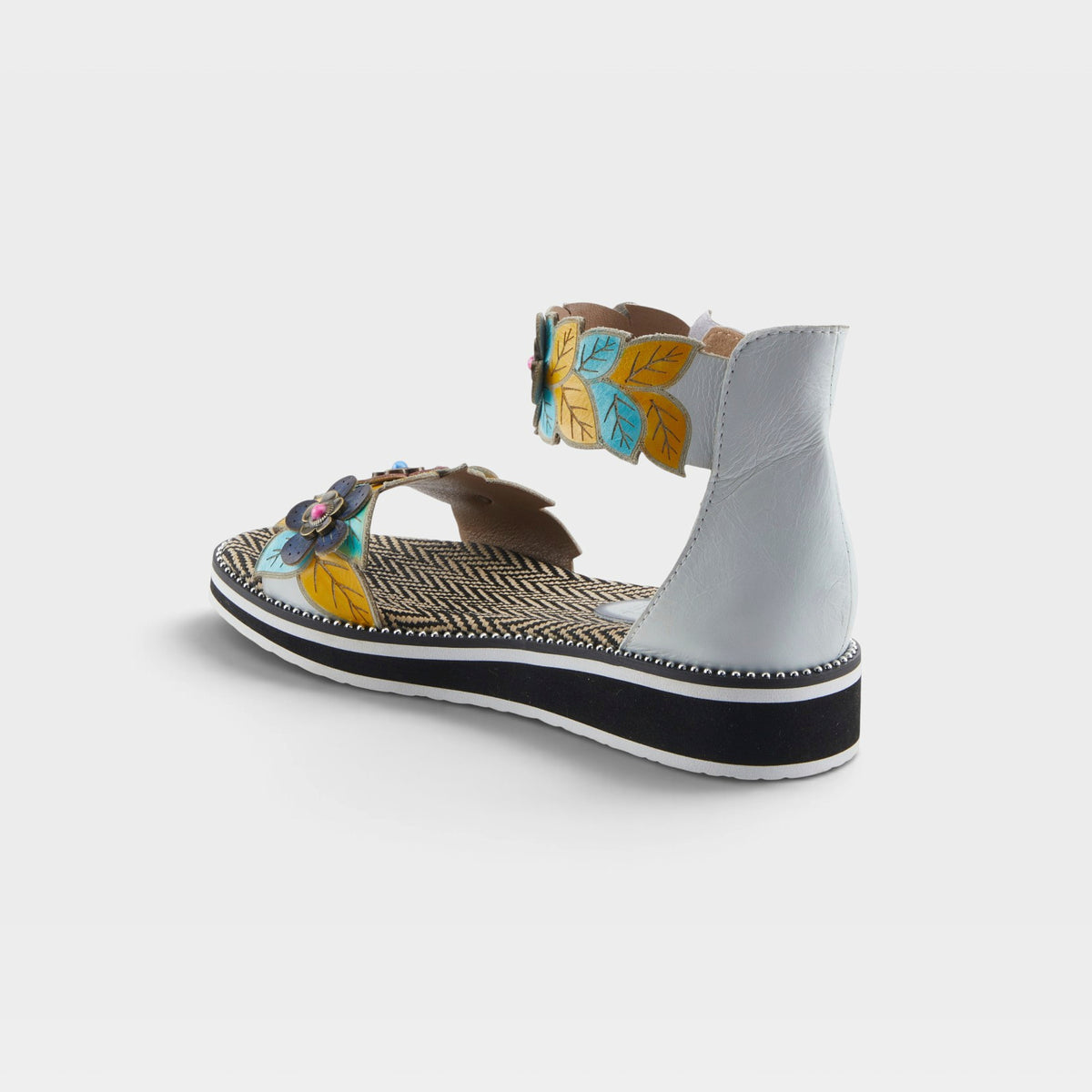 L'Artiste Cruzer sandals in White Multi, alternate angle view