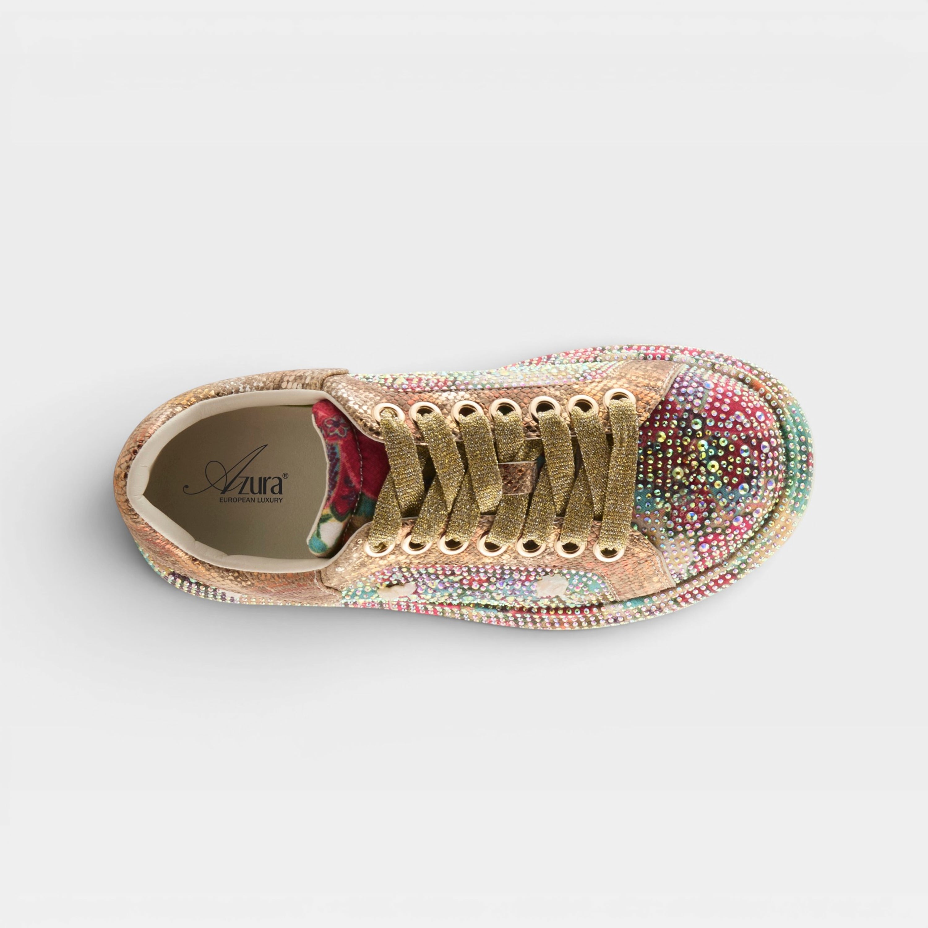 Azura Crystalushus Gold Multi Shoe
