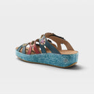 L'Artiste Cuddlecake sandals in Navy Multi, alternate angle view