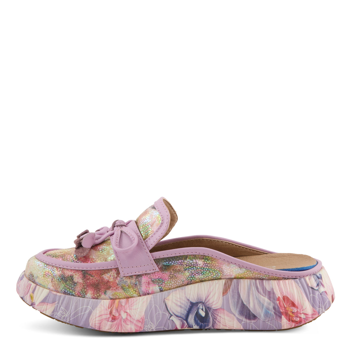 L'Artiste L'ARTISTE CUDDLES SHOES shoe in lilac multi with handcrafted leather design
