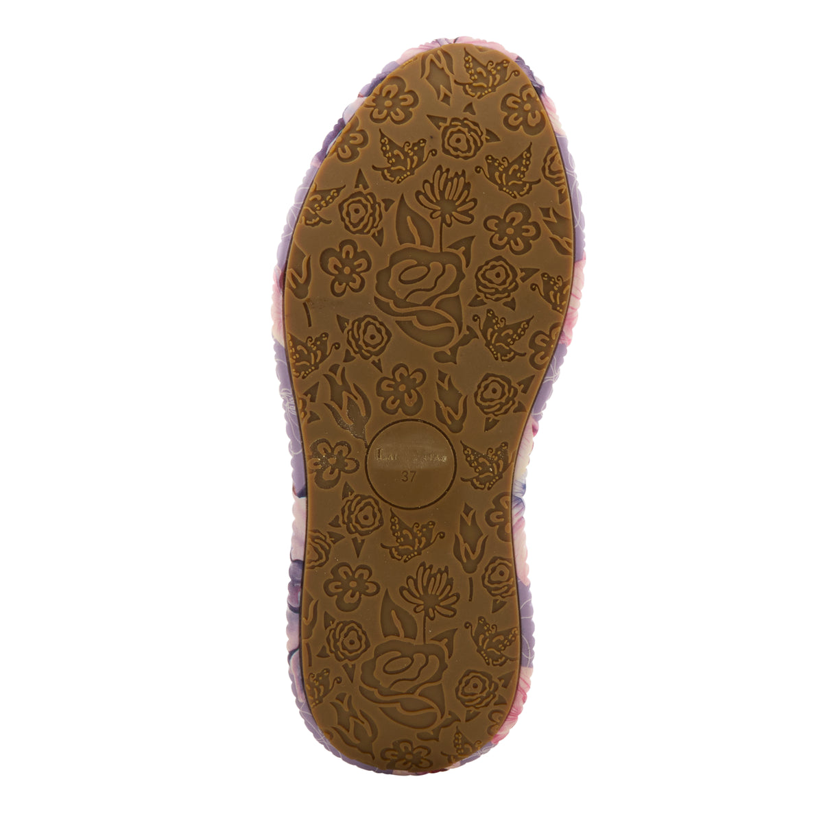 L'Artiste L'ARTISTE CUDDLES SHOES shoe in lilac multi with handcrafted leather design