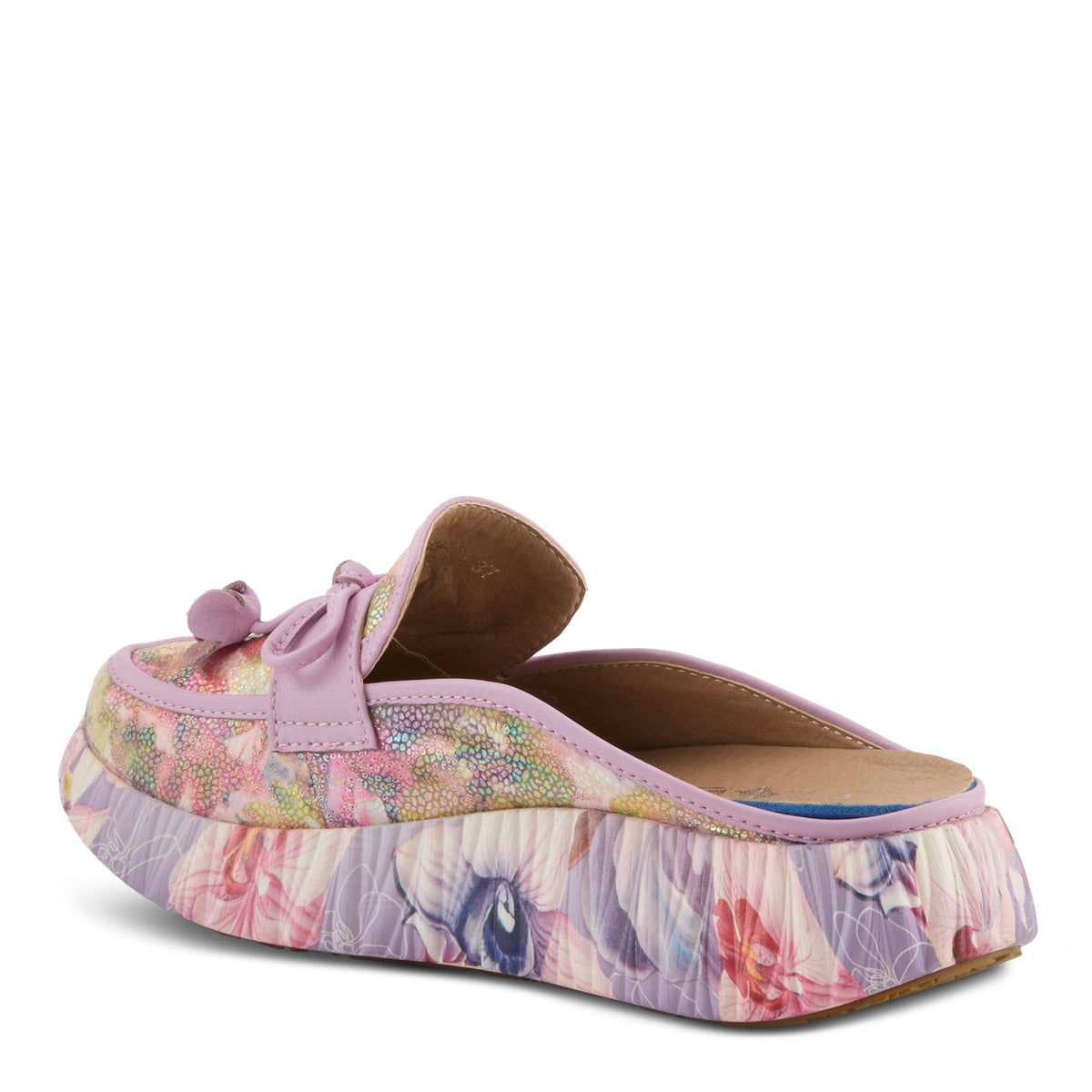 L'Artiste L'ARTISTE CUDDLES SHOES shoe in lilac multi with handcrafted leather design