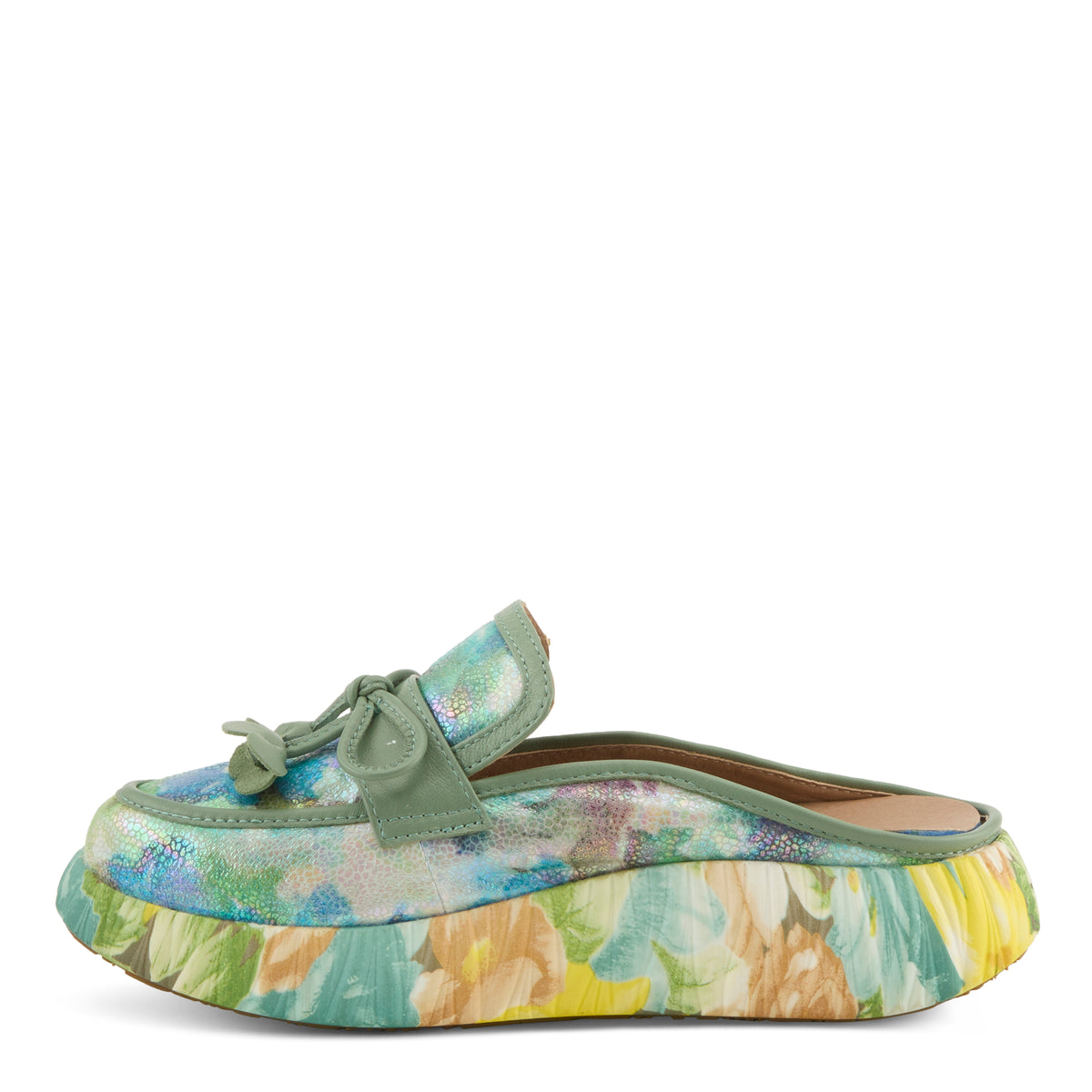 L'Artiste L'ARTISTE CUDDLES SHOES shoe in lilac multi with handcrafted leather design