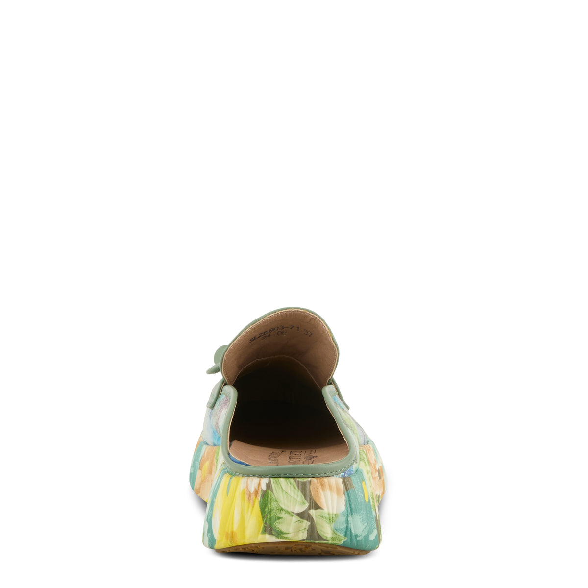 L'Artiste L'ARTISTE CUDDLES SHOES shoe in mint green multi with handcrafted leather design