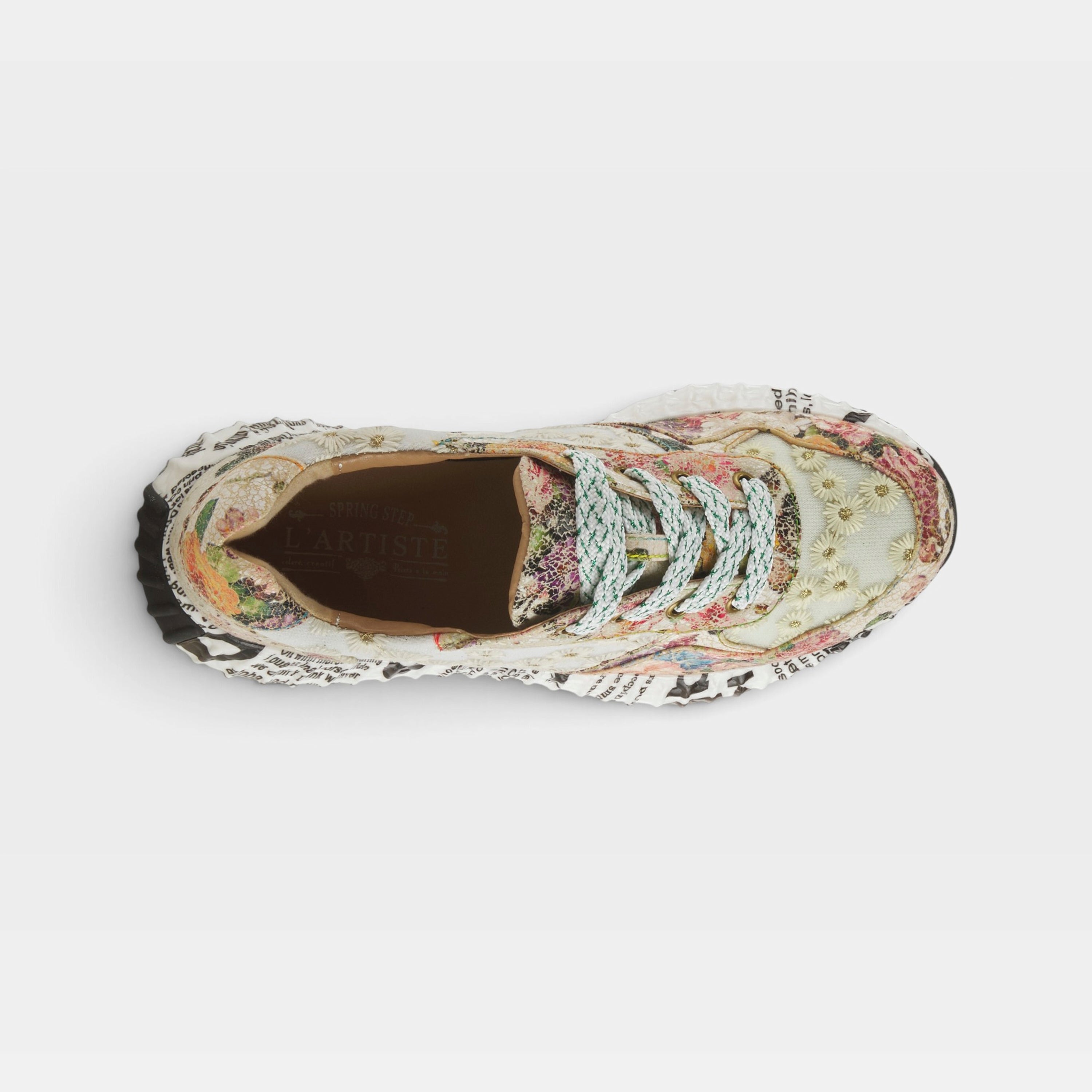 L'Artiste Daisymae sneaker in Beige Multi, top view