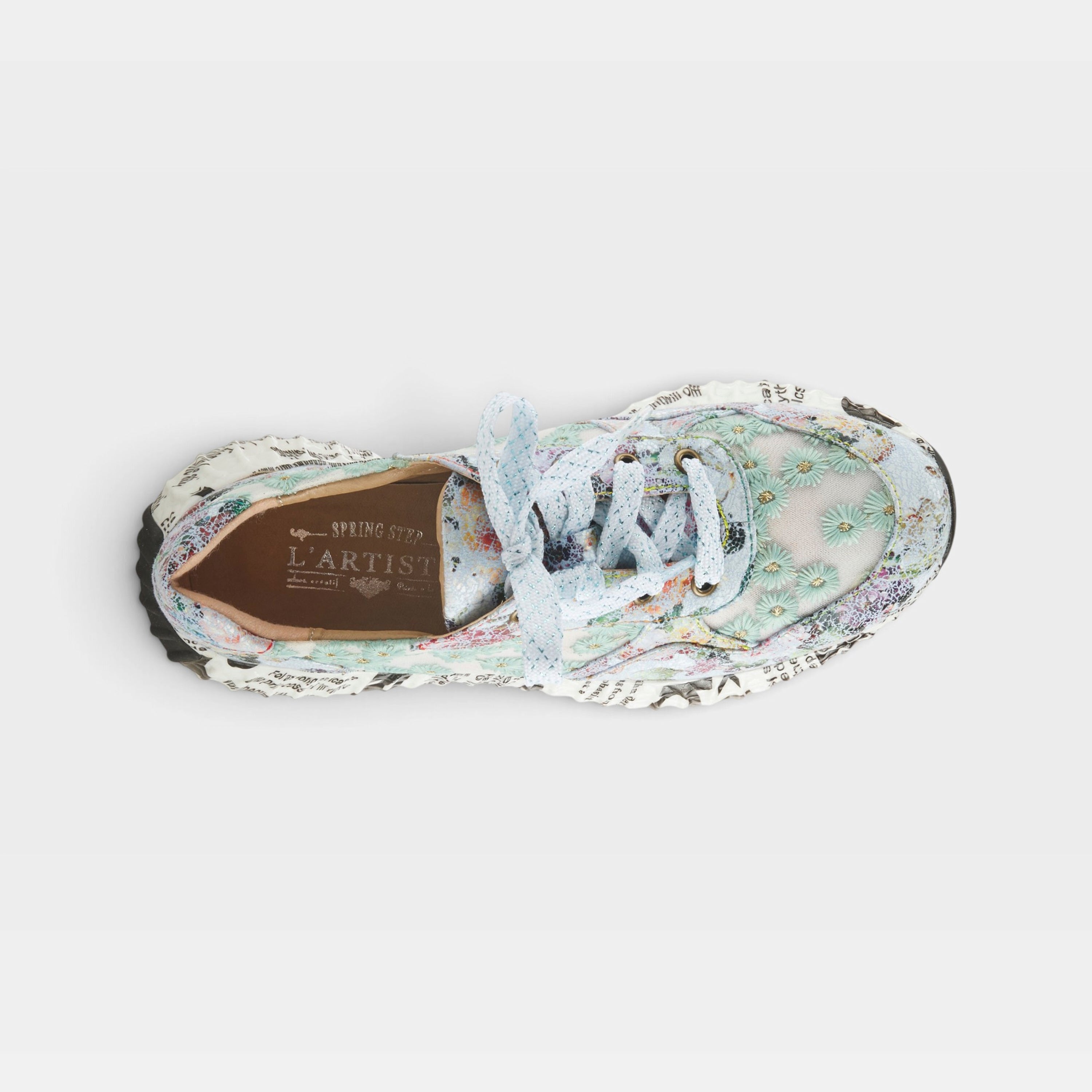 L'Artiste Daisymae sneaker in Blue Multi, top view