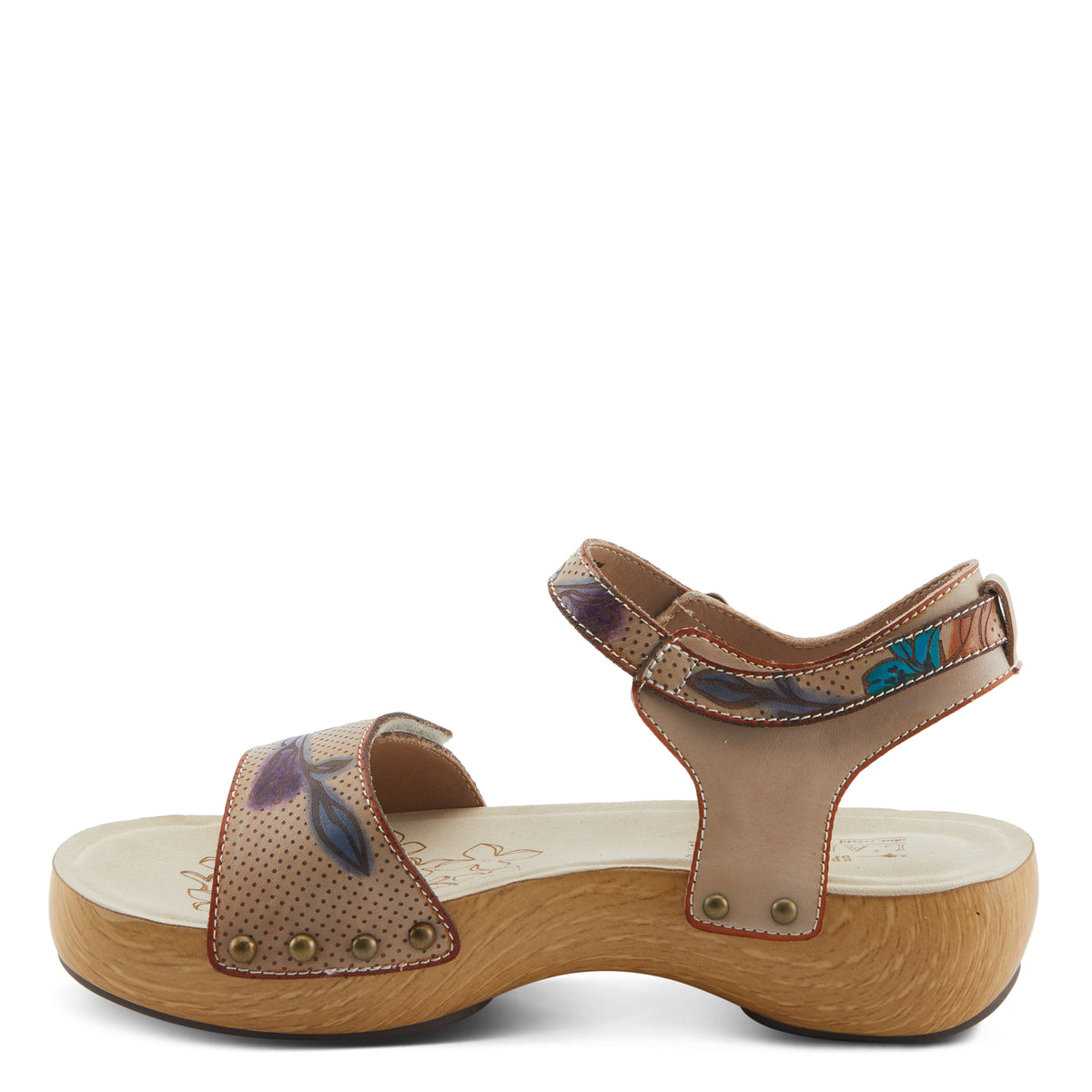 L'Artiste L'ARTISTE DAKOA SANDALS sandal in beige multi with handcrafted leather design