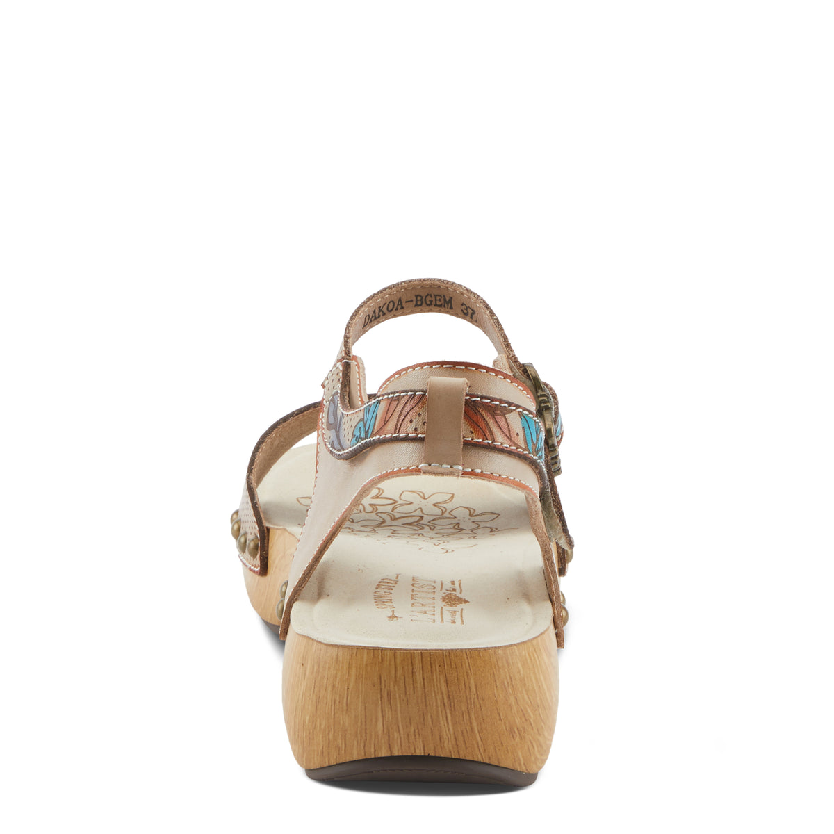 L'Artiste L'ARTISTE DAKOA SANDALS sandal in beige multi with handcrafted leather design