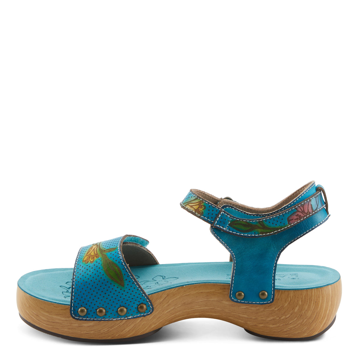L'Artiste L'ARTISTE DAKOA SANDALS sandal in turquoise multi with handcrafted leather design