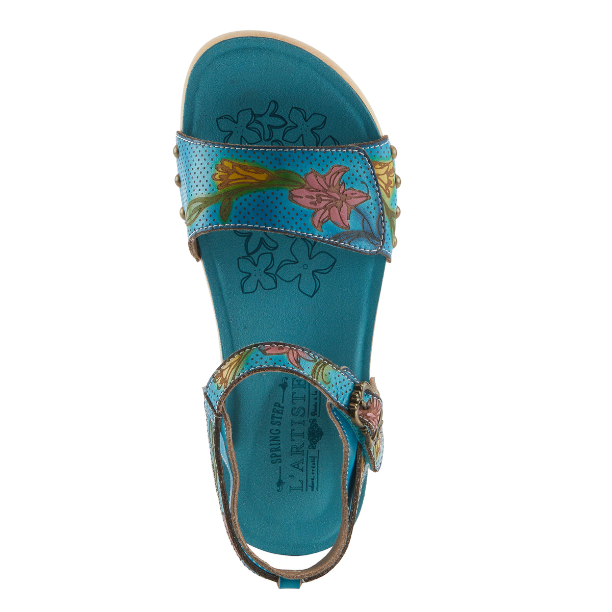 L'Artiste L'ARTISTE DAKOA SANDALS sandal in turquoise multi with handcrafted leather design
