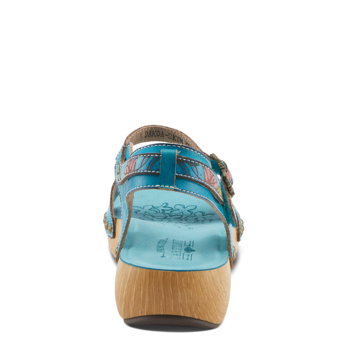 L'Artiste L'ARTISTE DAKOA SANDALS sandal in turquoise multi with handcrafted leather design