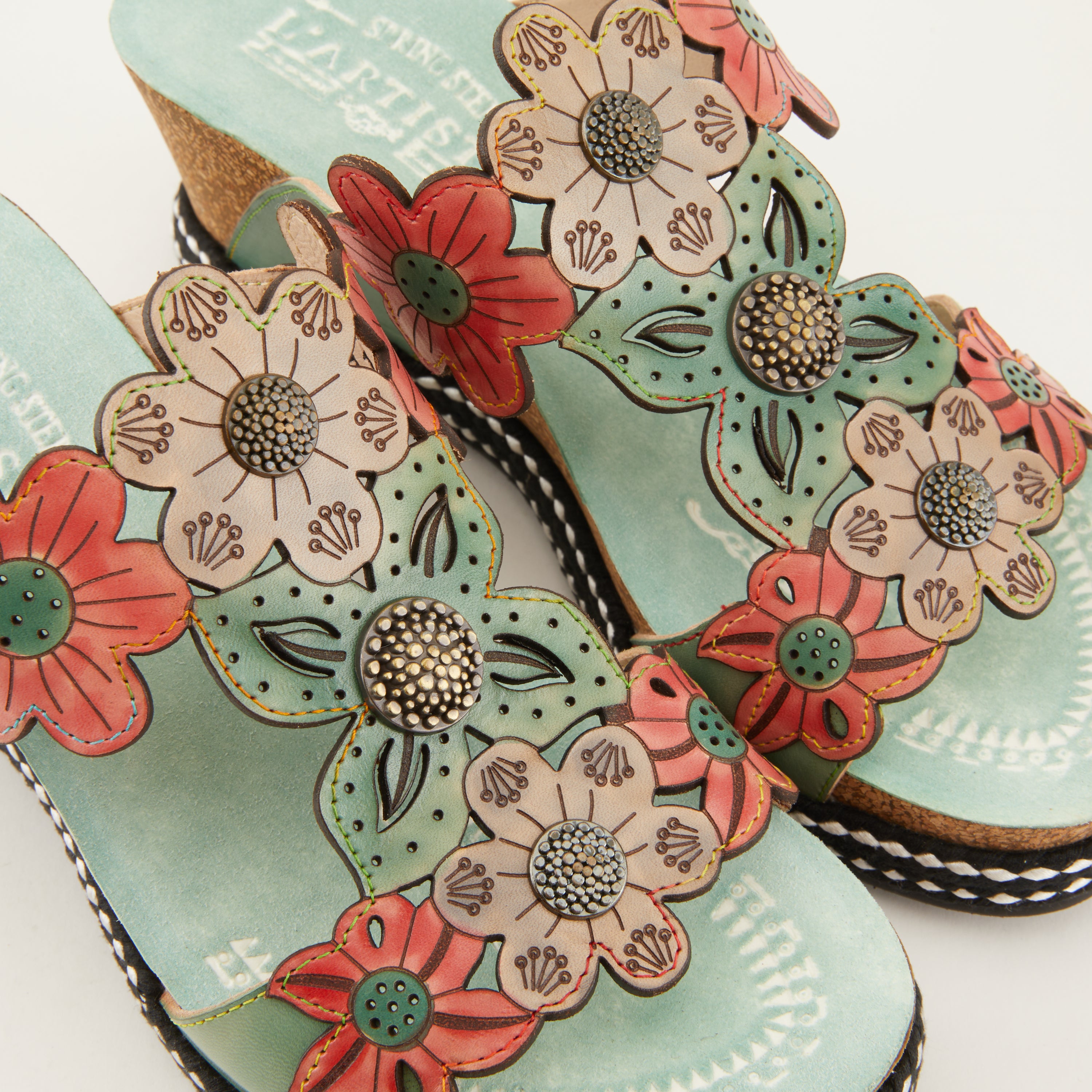 Multi colored slide sandals deals