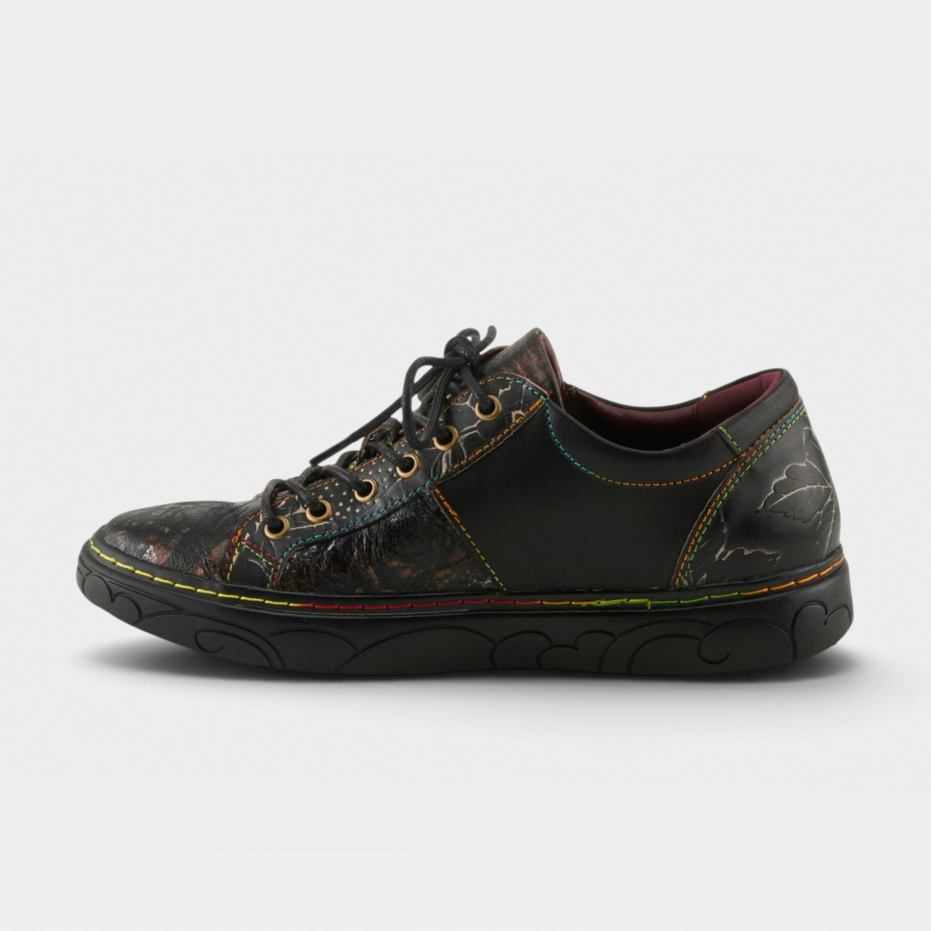 L'Artiste Danli-Bloom sneaker shoes in Black Multi, side view