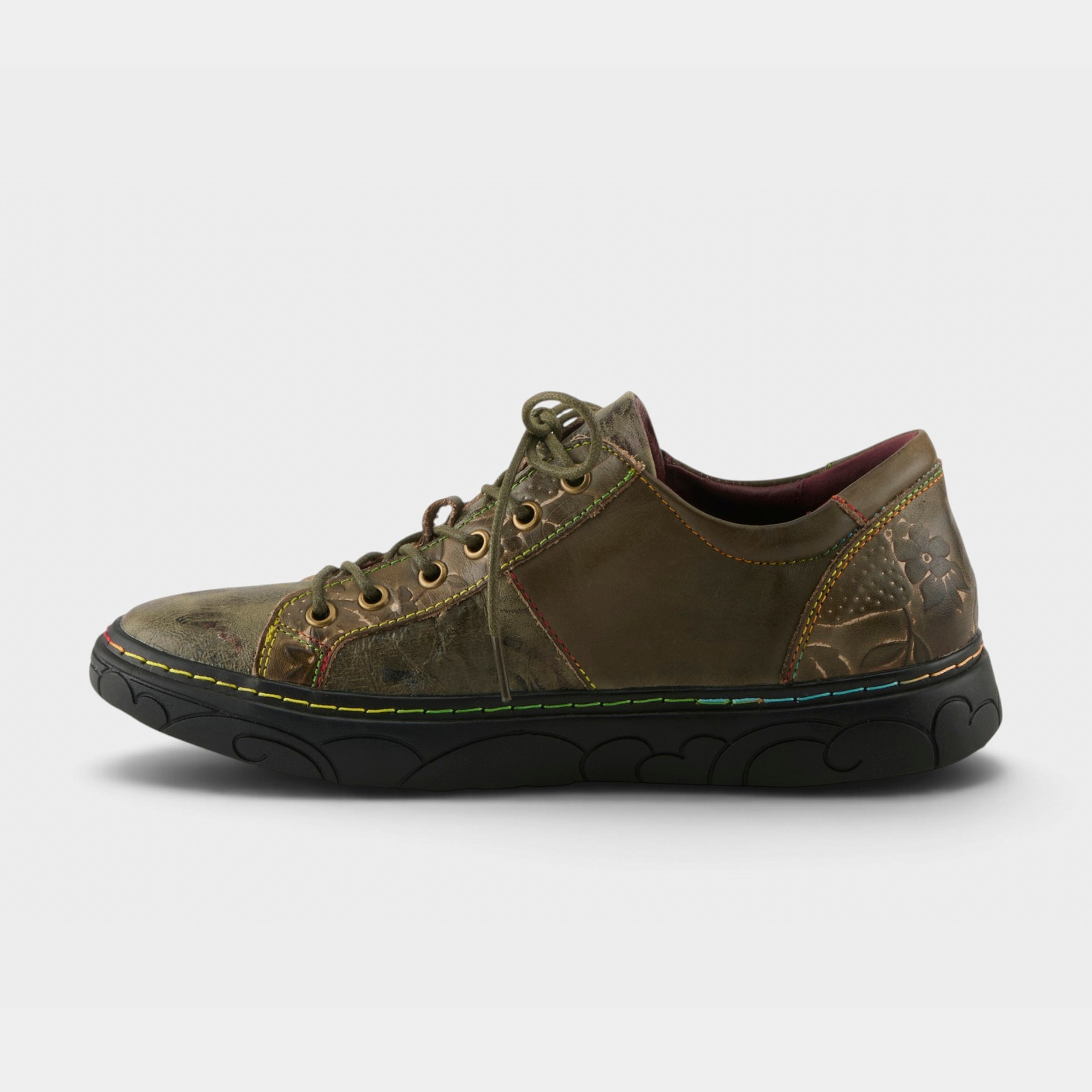 L'Artiste Danli-Bloom sneaker shoes in Olive Multi, side view