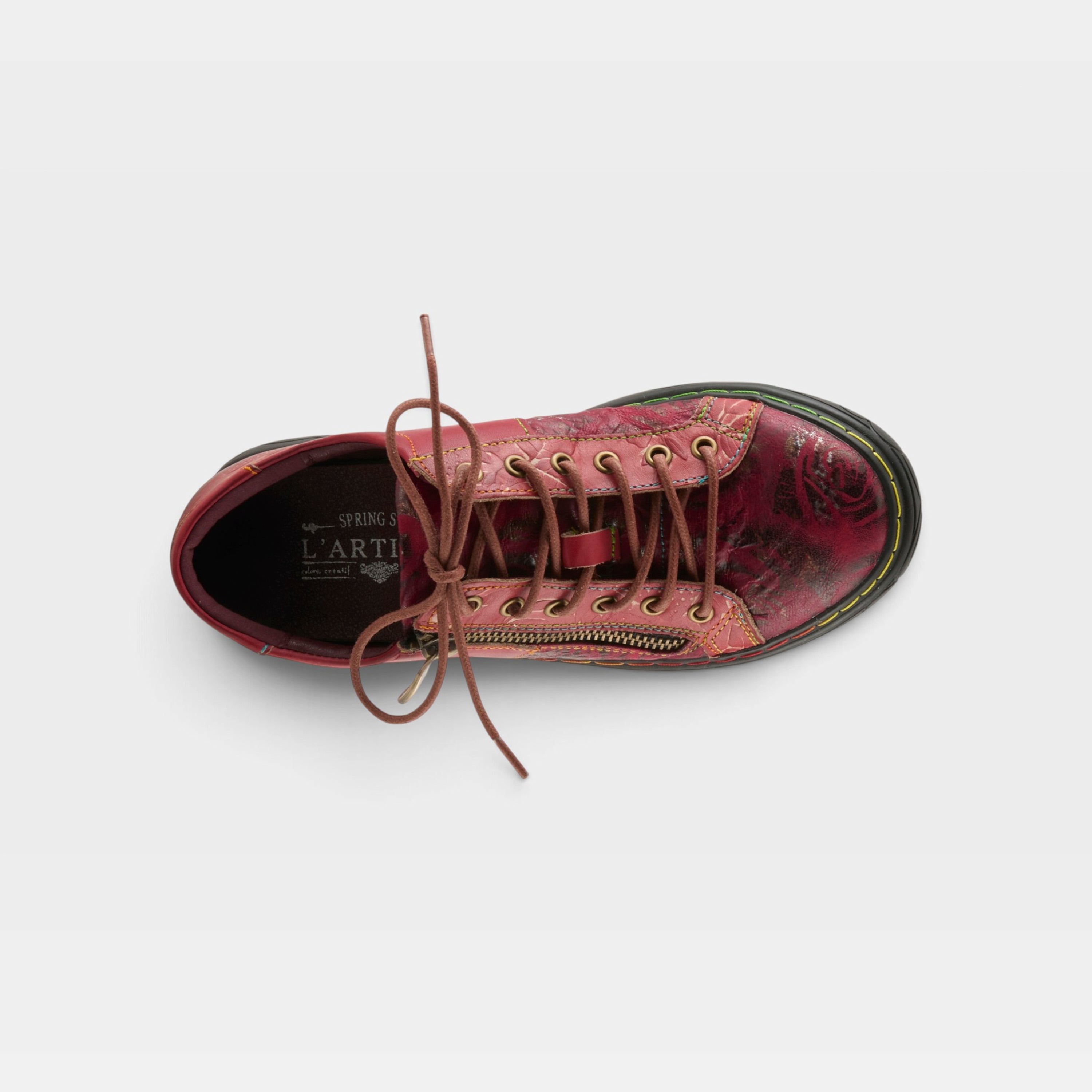 L'Artiste Danli-Bloom sneaker shoes in Red Multi, top view