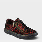 L'Artiste DANLI-CHEETA SNEAKERS in RED MULTI, front view